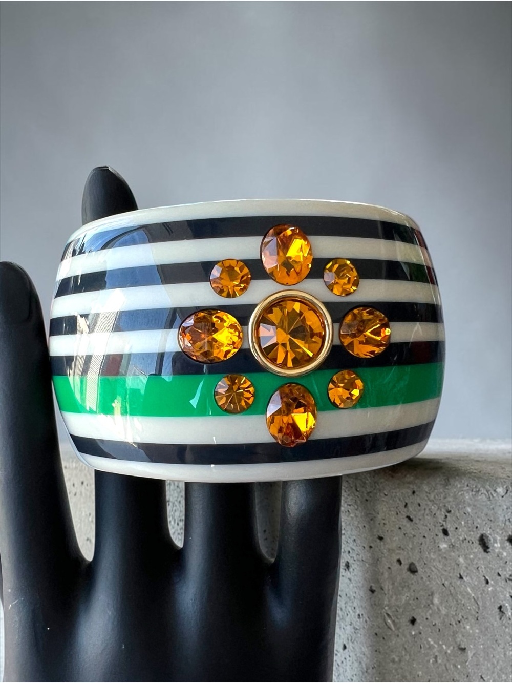 💖 Juicy Couture Orange Crystal Striped Bangle 💖